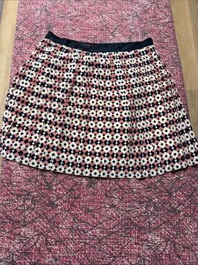 J. Crew Pink, Black and White Geometric Circle Skirt